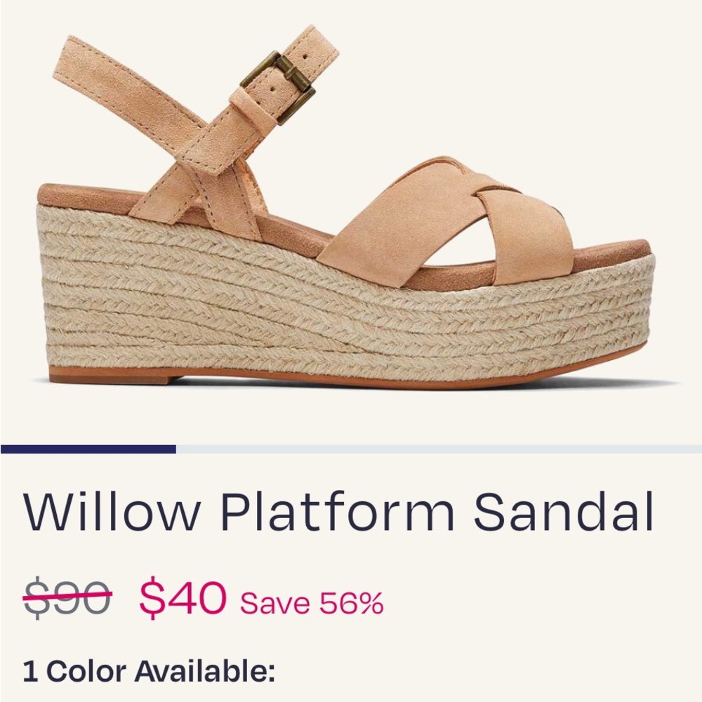 Like new TOMS Willow Platform size 10